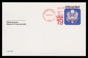 Sc. #UZ5, 19c CORREO OFICIAL, con REVALORIZACIÓN INUSUAL CANCELAR - Imagen 1 de 2