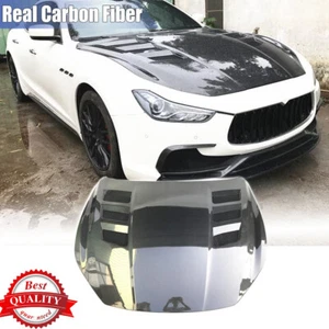 For Maserati Ghibli 2014UP Carbon Fiber Front Hood Bonnet Engine Cover Trim Vent - Picture 1 of 12