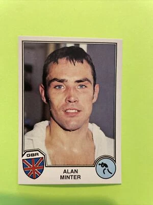 Original 1982 Image Sticker Panini Superstars Boxe Alan Minter - Photo 1/2
