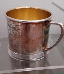 Oneida Silver Plated Baby Child Engraved “Noah’s Ark” Cup - Picture 1 of 12