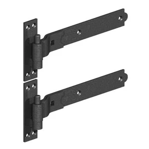 Bisagras de puerta con manivela gancho y banda 12-36 pulgadas bisagras de acero galvanizado negro epoxi - Imagen 1 de 5