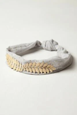 NUEVO CON ETIQUETAS Anthropologie "Diadema de Gasa Dorada", Gris y Dorado, Diadema Hoja, $48 Foto 1 de 4