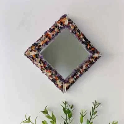 Quartz Crystal 7 Chakra Mirror – Spiritual Wall Decor for Energy & Meditation - Image 1 of 4