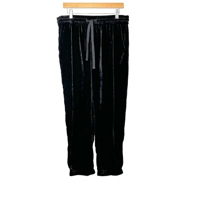 Pantalones de chándal de terciopelo para mujer J.Crew talla 12 negros cintura elástica nuevos con etiquetas Foto 1 de 4