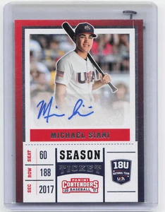 2017 Panini Elite Extra Edition #USA18-MS Michael Siani USA Baseball 18U Tickets - Picture 1 of 2