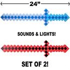 Mine Craft Pixel Classic Sword Diamond LED Flashing Lights & FX Sounds Blue Red