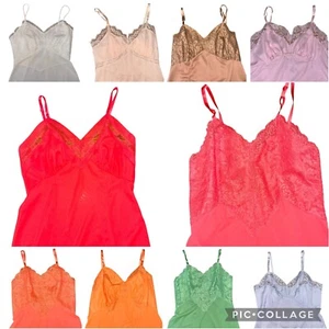 Vintage Vanity Fair Spitzenbesatz Full Slip Dessous Gr. S 34 Nylon Trikot - Bild 1 von 60