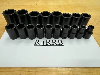 Snap-on Tools USA NEW 18pc 1/2" Drive Metric 10mm-27mm Shallow Impact Socket Set - Image 1 of 4