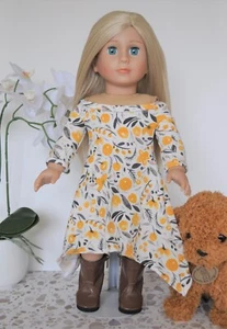18" Doll Clothes Fits American Girl Our Generation Journey Girl Boat Neck Dress - Picture 1 of 2