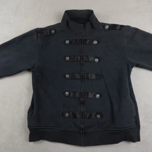 Our Silent Procession Sweatshirt Mens XL Black Zip Up Button Detail Military - Picture 1 of 21