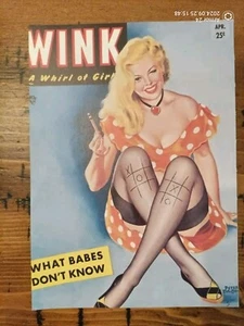 Vintage 1940s Wink Magazine Cover Only Pinup Girls Peter Driben Artwork - Picture 1 of 2