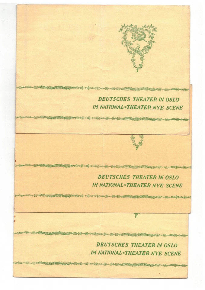 Programmhefte Deutsches Theater in Oslo Nationaltheater 3 Stück 1930er  - Bild 1 von 1