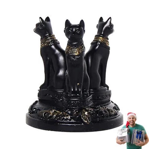 Ägyptische Katzenstatue, Bastet-Katzen, Kunstharzfiguren, dreifache Göttin, Ka - Bild 1 von 5