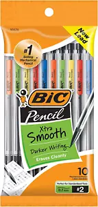BIC Druckbleistifte mit Radiergummis, mittlere Spitze (0,7 mm), 10er-Pack - Bild 1 von 7