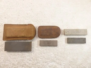4 Vintage KA-BAR & EZE LAP Oilstone & Diamond Stone Hone Knife Sharpening Stones - Picture 1 of 9