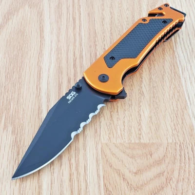 Cuchillo Plegable Asistido SOG Escape ATK 2.0 3.5" AUS-8 Hoja de Acero Mango de Aluminio Foto 1 de 4