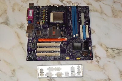 Powerspec ECS RS482-M754 Motherboard with IO Shield AMD Sempron 3100+ - Image 1 of 4