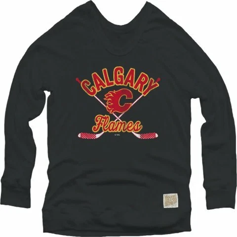 Original Retro Brand NHL Calgary Flames Women's Pullover Sweatshirt, Small, B Cover