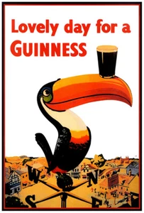 Lovely Day for a Guinness - Toucan - Vintage Advertising Poster - Beer and Wine - Picture 1 of 6