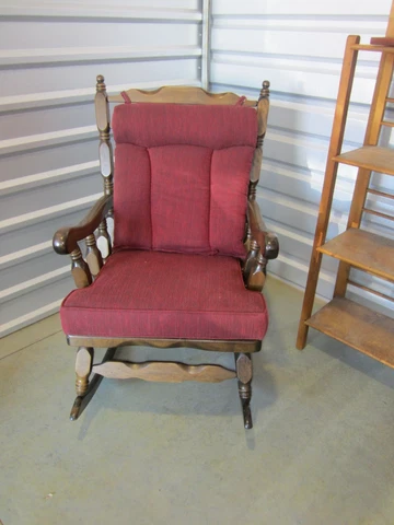 VTG 30'S-40'S TURNED CHUNKY SPINDLE ROCKER, WIRE SPRING SEAT, READ ALL, NO SHIP Cover