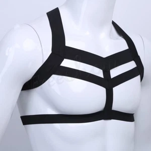Chest Body Strap Mount Harness Elastic Adjustable Belt Men's Lingerie Costume - Picture 1 of 24