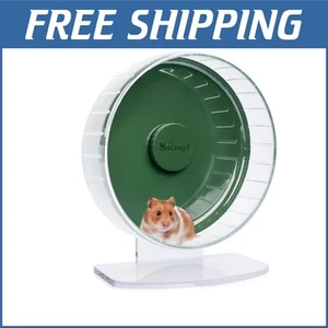 Silent Adjustable Hamster Exercise Wheel in Dark Green - Perfect for Small Pets - Picture 1 of 11