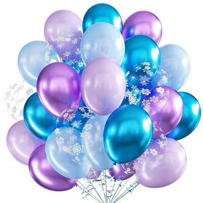 Luftballons Blau Lila 60 Stück 12 Zoll Latex Metallic Mit Konfetti Party Ball... - Imagem 1 de 4