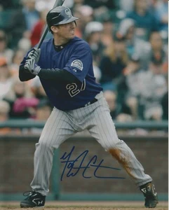 GARRETT ATKINS HAND SIGNED AUTOGRAPH 8X10 PHOTO COA AUTO COLORADO ROCKIES - Picture 1 of 1