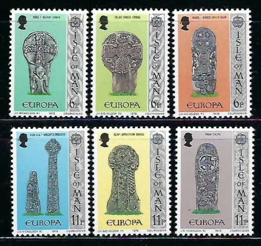 Isla de Man - 1978 6v. LÁPIDAS MNH Europa CEPT piedras talladas religiosas Foto 1 de 1