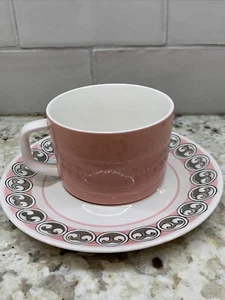 Vintage Mid Century Modern Mikasa “Mediterrania” Pink Coffee/Tea Cup & Saucer - Picture 1 of 7
