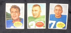 3 Vintage 1960 Topps T.C.G. NFL Football Cards Dallas Cowboys Ungraded