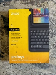 iPad KeyZAGG Pro Keys Wireless Keyboard and Detachable Case for 11-inch iPad Pro - Picture 1 of 3