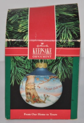Hallmark Keepsake Ornament 1991 Glass Ball "From Our Home to Yours" Vintage Gift - Изображение 1 из 4