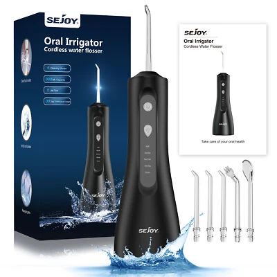 SEJOY Munddusche Kabellos Wasser Flosser Mit 5Modi Zahnreinigung Oral Irrigator