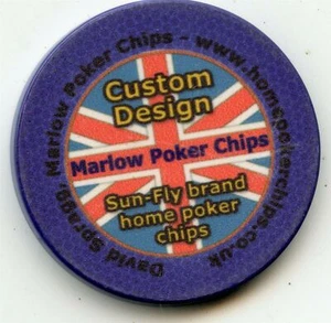 Werbung Casino Poker Chip: Marlow Poker Chips blau - Bild 1 von 2