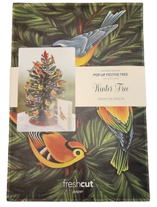 Freshcut Paper 15 inch Pop Up Festive Winter Tree w/ Birds & Note Card Unopened - Picture 1 of 6