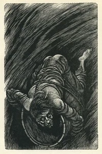 Edgar Allan Poe A DESCENT INTO THE MAELSTROM illustrazione arte Fritz Eichenberg - Foto 1 di 4