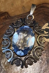 Vintage K&L Kordes & Lichtenfels 925 Sterling Silver & Paste Pendant - Beautiful - Picture 1 of 7