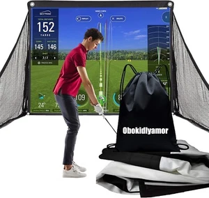 Golf Simulator Impact Screens Installed on Golf Hitting Net Frame- Sim Ball - Picture 1 of 8