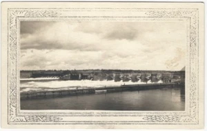 Fluss Wasserdamm Blick von der Mühlenlandschaft alt Original Echt Foto Postkarte - Bild 1 von 2