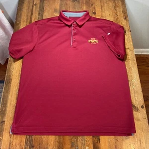 Iowa State Cyclones Polo Shirt Mens XL Under Armour Red Preppy Performance Golf - Picture 1 of 12