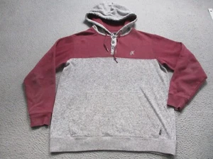 Hooey Sweatshirt Mens Large Red Long Sleeve Hoodie Pullover Henley Western Ranch - Picture 1 of 11
