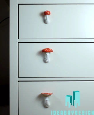 Fliegenpilz Schubladengriff - verspielte Möbelgriffe im Märchenwald-Stil - Bild 1 von 4