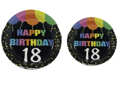  28 piatti di carta per feste di compleanno 18 anni decorazioni happy brithaday - Immagine 1 di 3