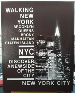 Obra de arte en lienzo de 16"x20" decoración del hogar oficina de la ciudad de Nueva York "nueva en caja" - Imagen 1 de 4