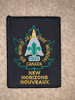 Patch souvenir scout roulé bord horizons nouveaux 1955 Canada monde Jamboree
