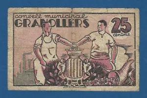 CONSELL MUNICIPAL DE GRANOLLERS -- 25 CENTIMOS ( 1937 ) -- BC- -- SERIE 3 . - Foto 1 di 2