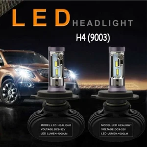 2x H4 LED Headlight Light Bulbs CSP Chips Hi/Lo Beam Replace Halogen 50W 8000LM - Picture 1 of 11