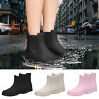 Ladies Ankle Wellington Boots Black Short Wellies Rain Waterproof Chelsea Shoes~