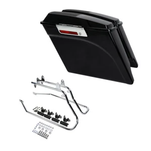 Stretched Saddlebags Speaker Lis Black Bracket Fit For Harley Softail 84-17 15 - Picture 1 of 8